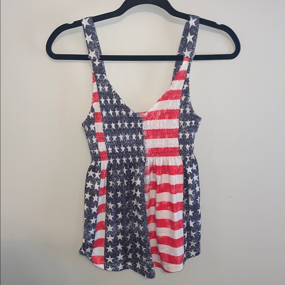 Patriotic Star & Stripe Sleeveless Tank Top - Red, White & Blue